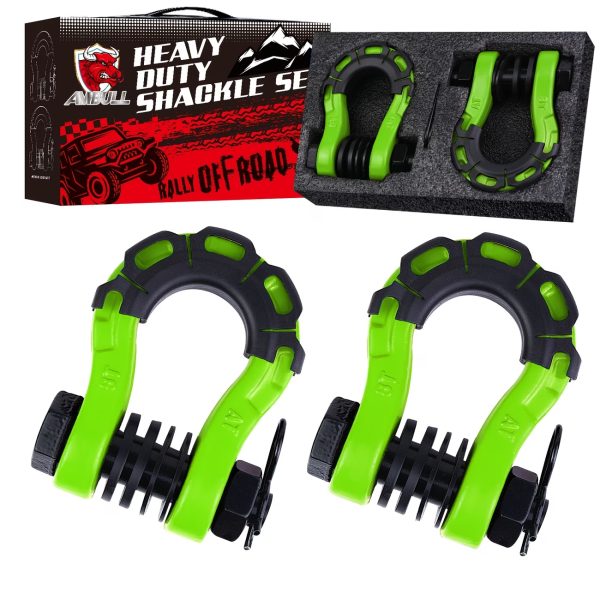 8-Ton Heavy-Duty Shackle Set with Anti-Rattle Isolators & Washer Kit
