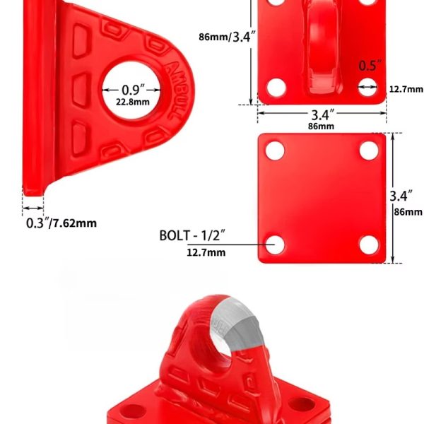 Heavy-Duty Front Bumper D-Ring Shackle Mounts