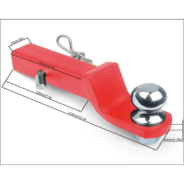 Heavy-Duty 2" Drop Trailer Hitch Ball Mount with Solid Hitch Pin & Chrome Ball