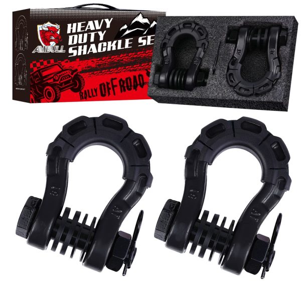 8-Ton Heavy-Duty Shackle Set with Anti-Rattle Isolators & Washer Kit