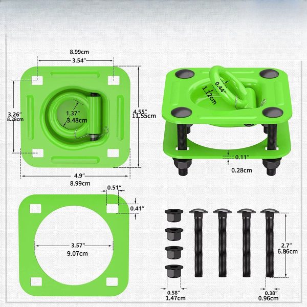 Heavy-Duty Recessed D-Ring Tie-Down Anchors with Backing Plates & Hole Saw Kit