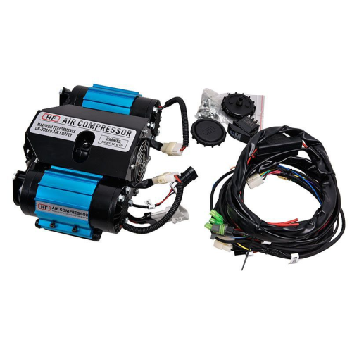 Haifeng Professional 12V Heavy-Duty Twin-Cylinder On-Board Air Compressor Kit with Protective Flight Case