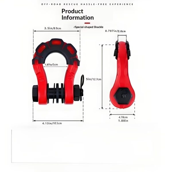 8-Ton Heavy-Duty Shackle Set with Anti-Rattle Isolators & Washer Kit