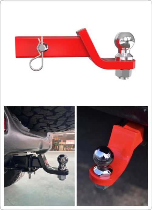 Heavy-Duty 2" Drop Trailer Hitch Ball Mount with Solid Hitch Pin & Chrome Ball