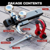AYLEID Heavy Duty 2-Inch Adjustable Hitch Receiver - All-in-One Off-Road Towing Kit with Triple Ball, Extra Hook & 360° Rotating Rescue D-Shackle