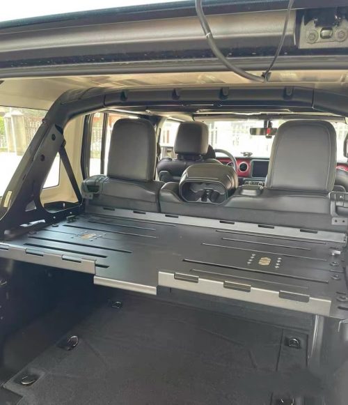 Premium Foldable Rear Trunk Double-Layer Cargo Shelf for Jeep Wrangler JL – Bolt-On No-Drill Multi-Functional Storage Rack