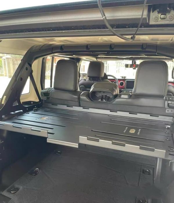 Premium Foldable Rear Trunk Double-Layer Cargo Shelf for Jeep Wrangler JL – Bolt-On No-Drill Multi-Functional Storage Rack